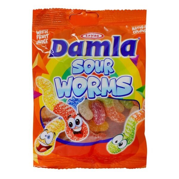 Tayas Damla Sour Gummy Worms 80g