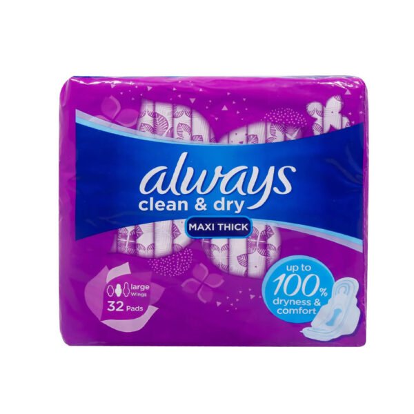 Always Clean & Dry Maxi Thick Large with Wings Sanitary Pad 32pcs