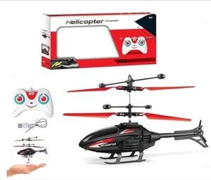 Dual Mode Induction + Remote Control Helicopter with LED Lights (Rechargeable, Multicolor, Pack of 1)