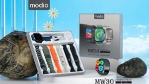 Modio MW30 Smartwatch (Series 9 Style) – 2.2” Display, Wireless Charging, 7 Interchangeable Straps